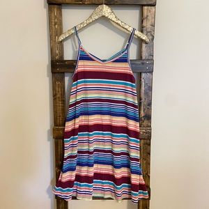 Colorful v neck Striped sleeveless sundress